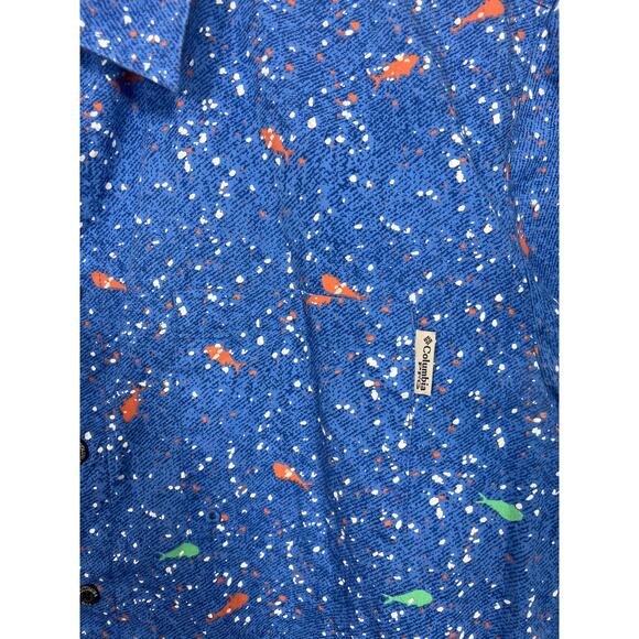 Men's Columbia PFG Outdoor Fishing Short Sleeve Button Front Short Top Medium - Picture 4 of 7